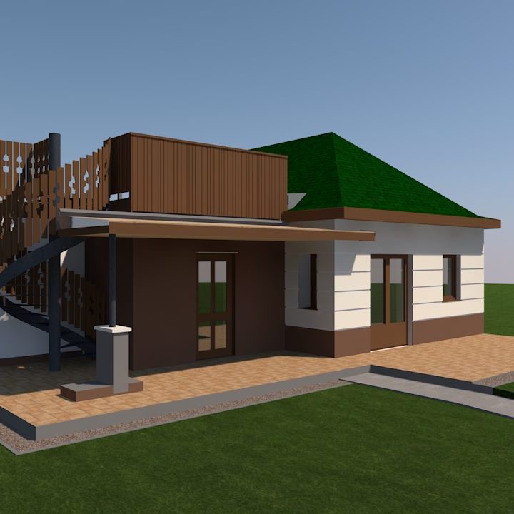 Látványterv - Családi ház bővítés Piliscsaba